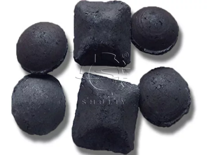 charcoal briquette from roller briquette press