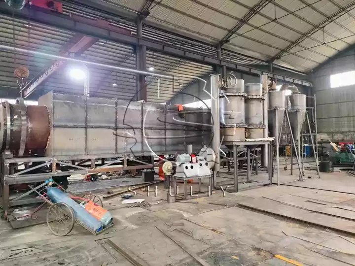 charcoal charring machine working site