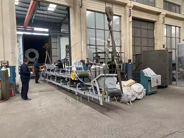 site de chargement de la machine de séchage rotative