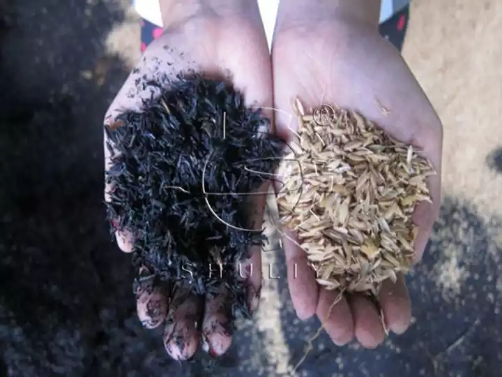 production de charbon de bois de balle de riz