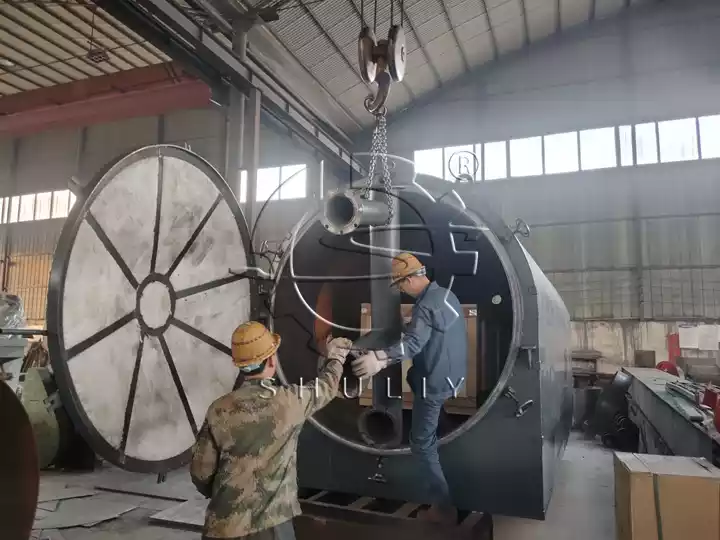 horno de producción de biocarbón